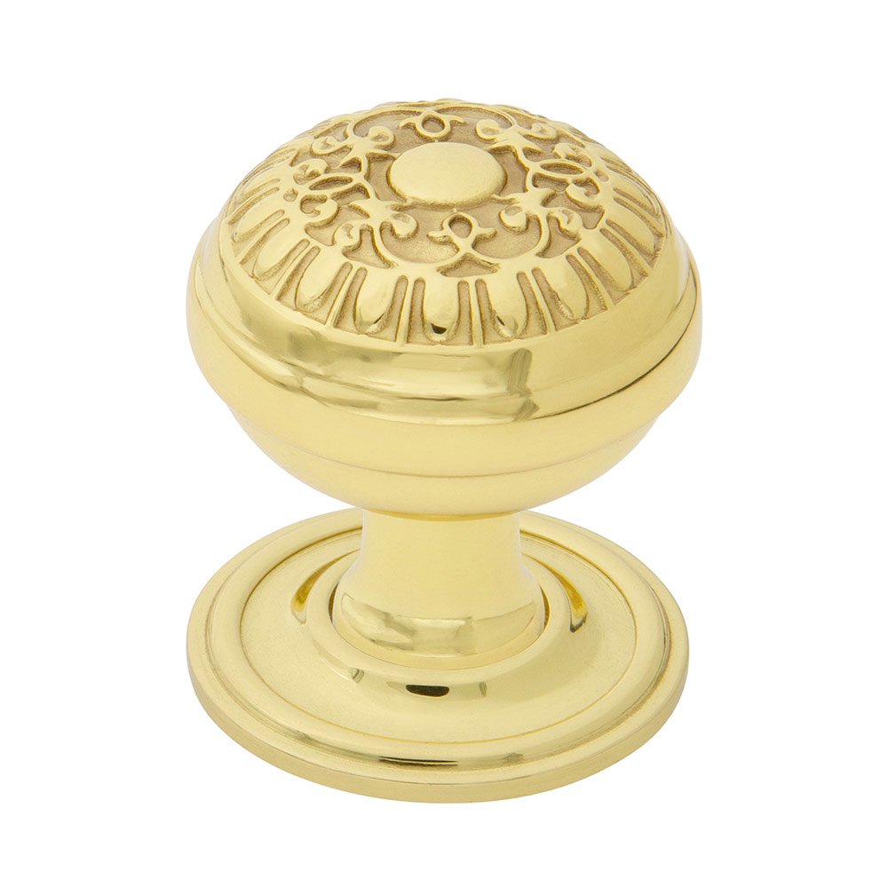 Nostalgic Warehouse Egg And Dart Brass 1 3/8" Cabinet Knob with Classic Rose in Polished Brass