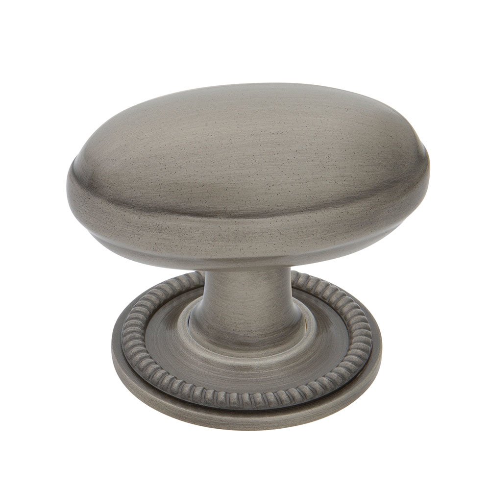 Nostalgic Warehouse Homestead Brass 1 3/4" Cabinet Knob with Rope Rose in Antique Pewter