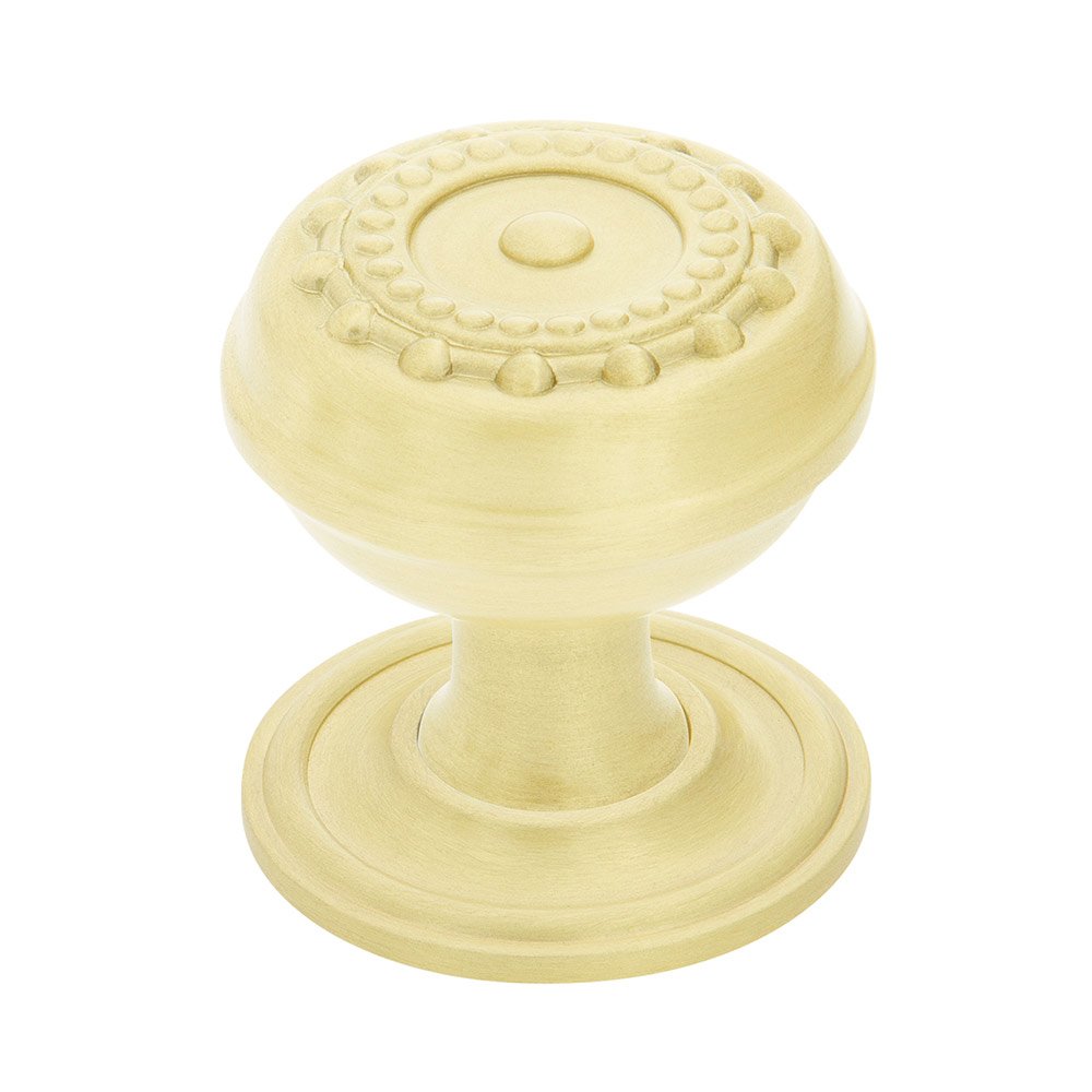 Nostalgic Warehouse Meadows Brass 1 3/8" Cabinet Knob with Classic Rose in Satin Brass