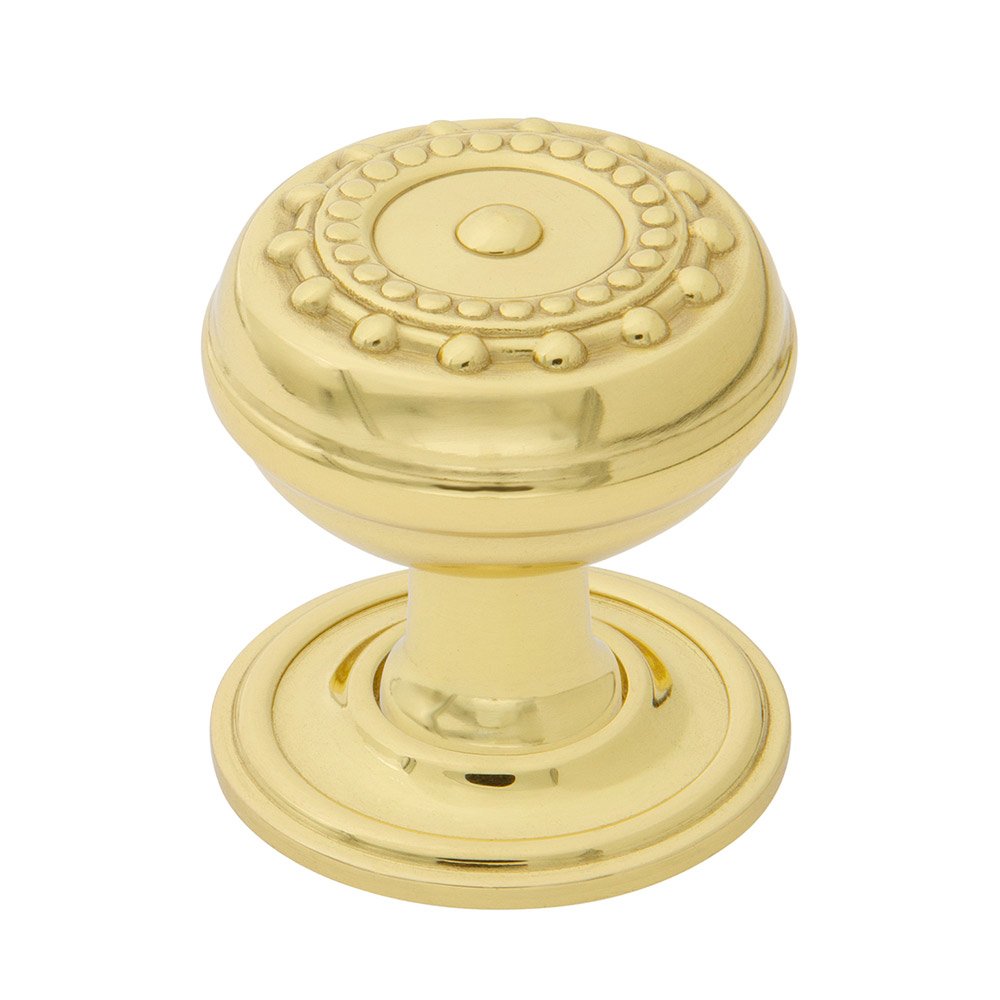 Nostalgic Warehouse Meadows Brass 1 3/8" Cabinet Knob with Classic Rose in Unlacquered Brass