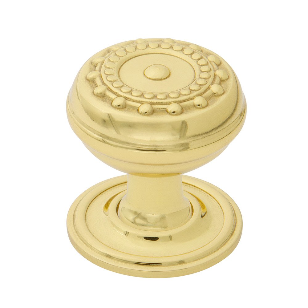 Nostalgic Warehouse Meadows Brass 1 3/8" Cabinet Knob with Classic Rose in Polished Brass