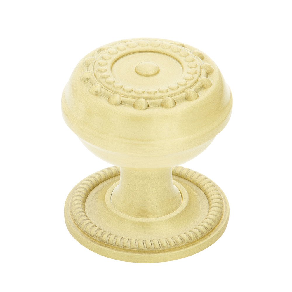 Nostalgic Warehouse Meadows Brass 1 3/8" Cabinet Knob with Rope Rose in Satin Brass