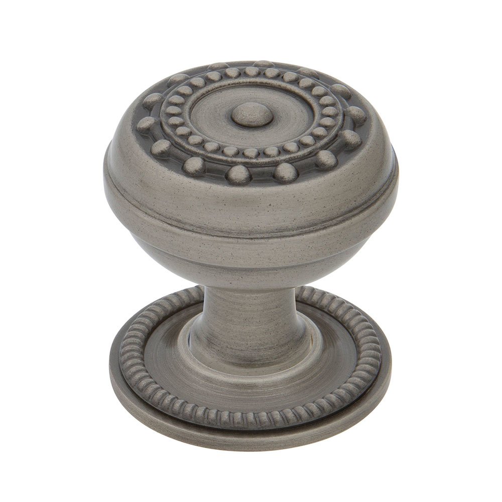 Nostalgic Warehouse Meadows Brass 1 3/8" Cabinet Knob with Rope Rose in Antique Pewter