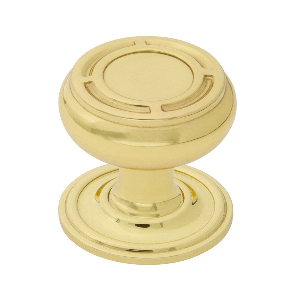 Nostalgic Warehouse Mission Brass 1 3/8" Cabinet Knob with Classic Rose in Polished Brass