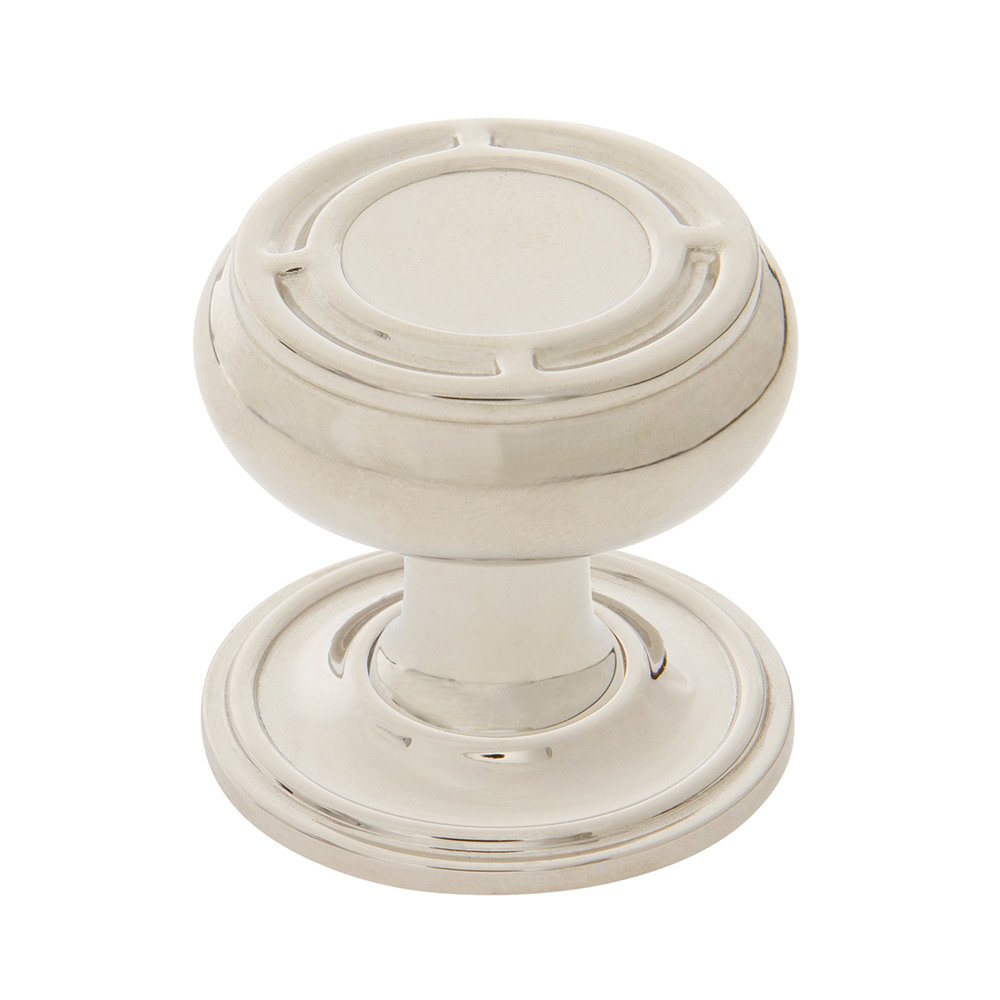Nostalgic Warehouse Mission Brass 1 3/8" Cabinet Knob with Classic Rose in Polished Nickel