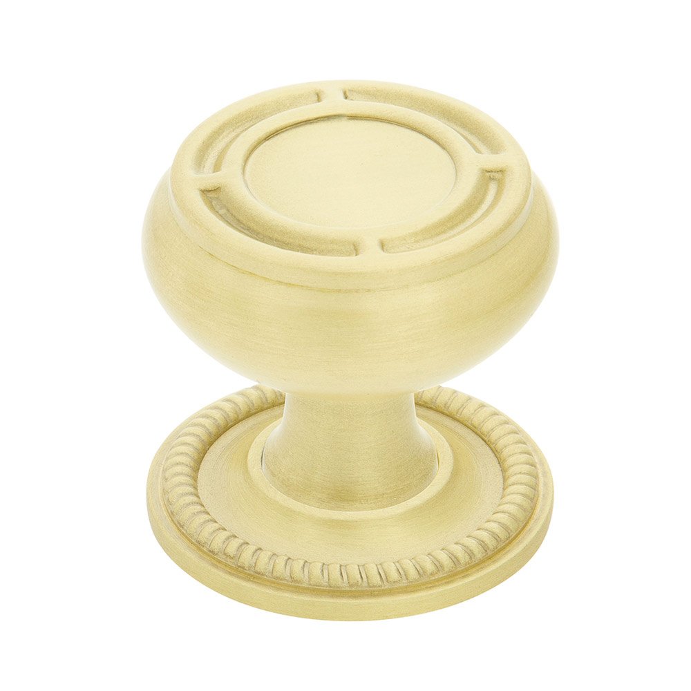 Nostalgic Warehouse Mission Brass 1 3/8" Cabinet Knob with Rope Rose in Satin Brass