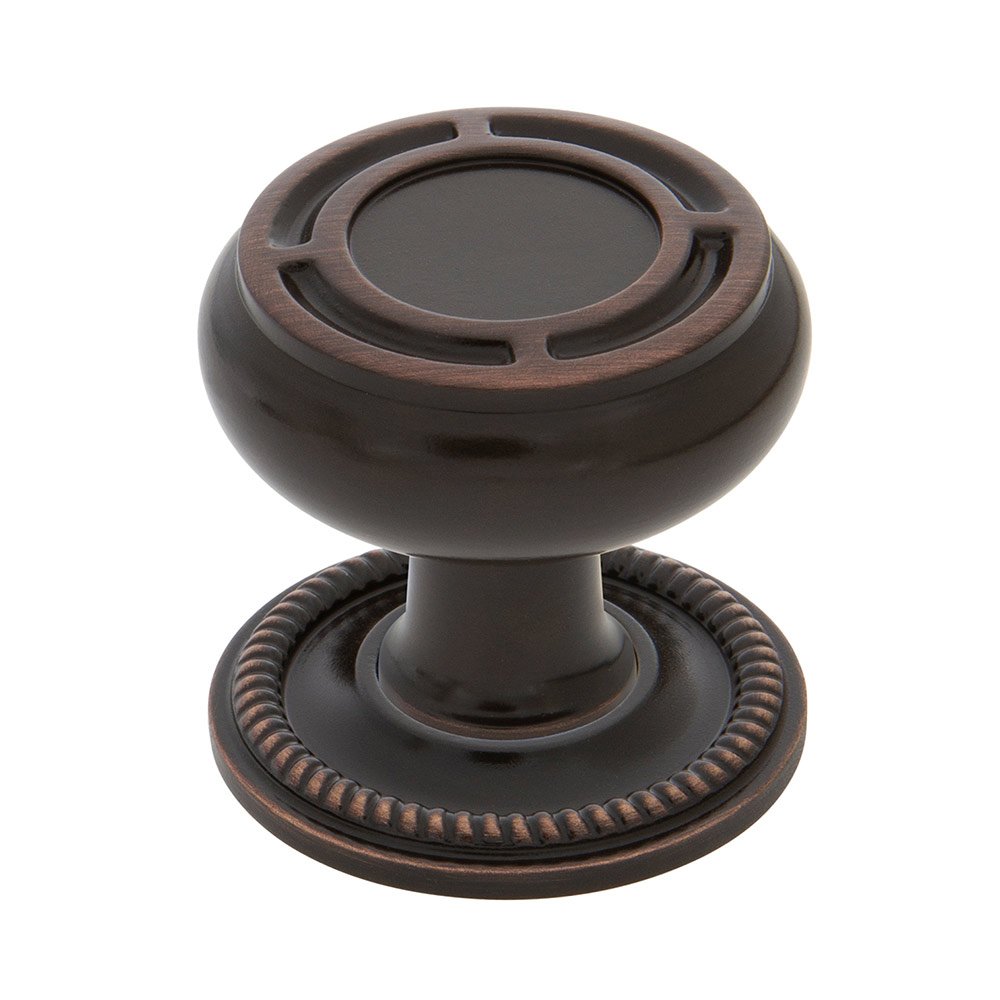 Nostalgic Warehouse Mission Brass 1 3/8" Cabinet Knob with Rope Rose in Timeless Bronze