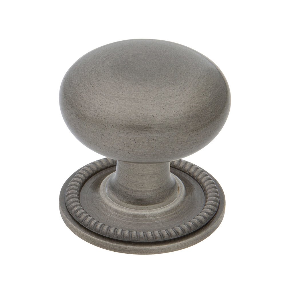 Nostalgic Warehouse New York Brass 1 3/8" Cabinet Knob with Rope Rose in Antique Pewter
