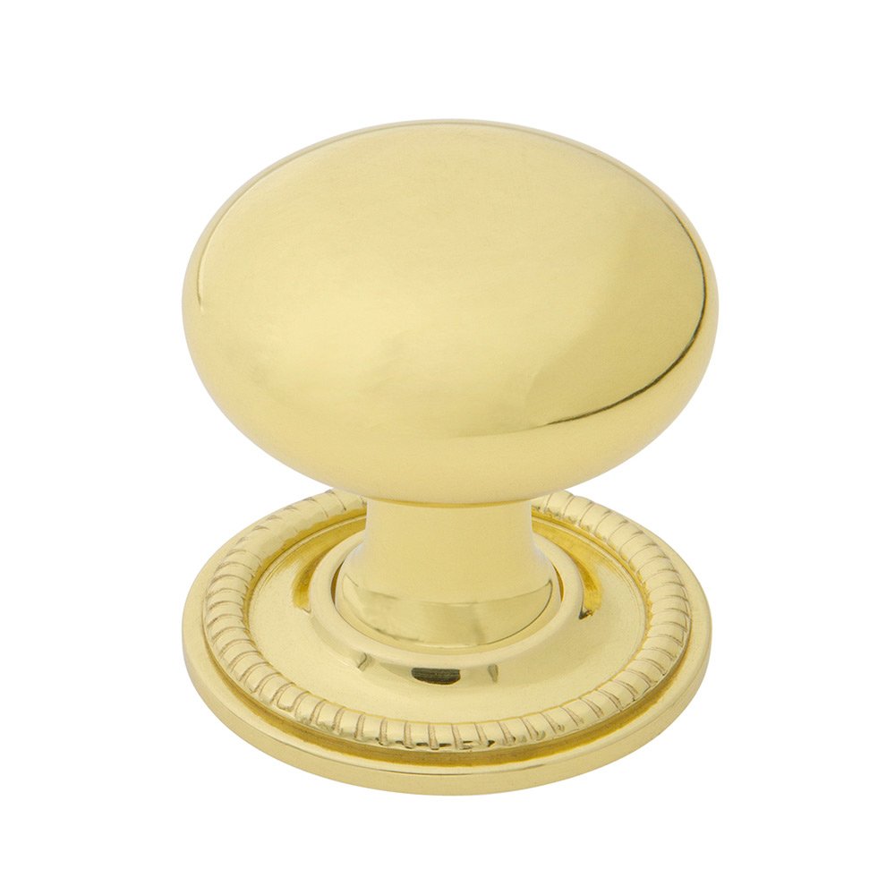 Nostalgic Warehouse New York Brass 1 3/8" Cabinet Knob with Rope Rose in Polished Brass