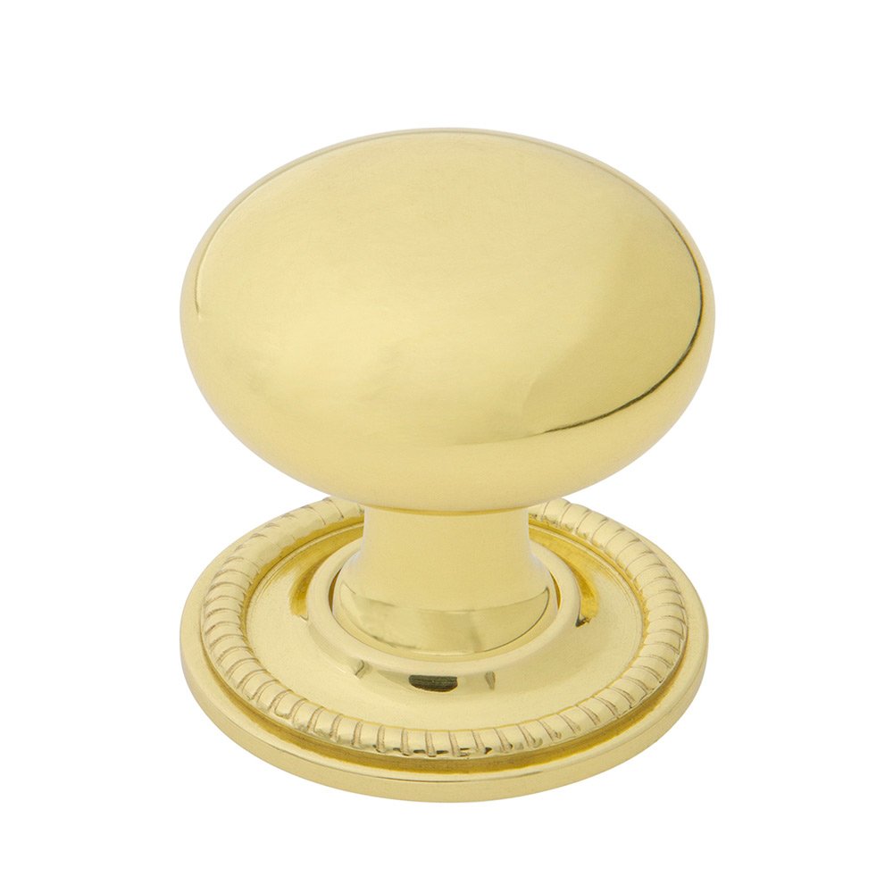 Nostalgic Warehouse New York Brass 1 3/8" Cabinet Knob with Rope Rose in Unlacquered Brass
