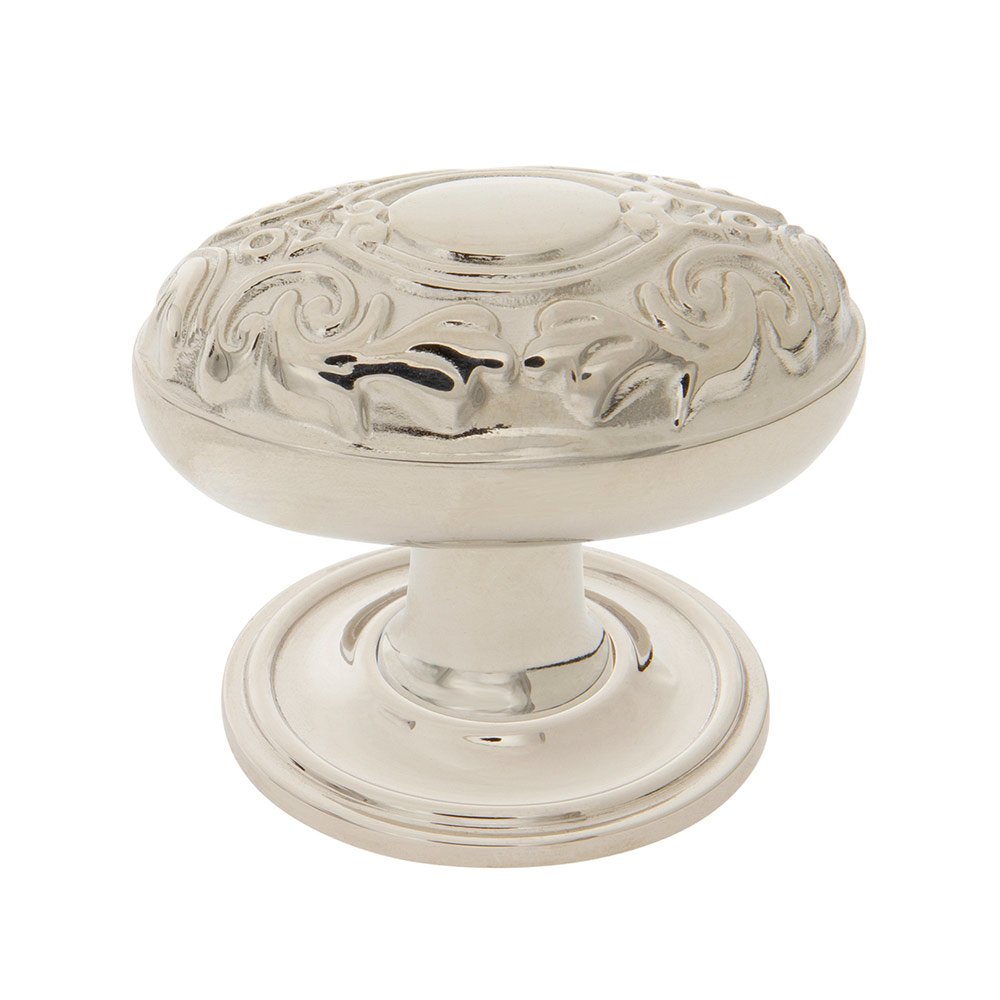 Nostalgic Warehouse Victorian Brass 1 3/4" Cabinet Knob with Classic Rose in Polished Nickel