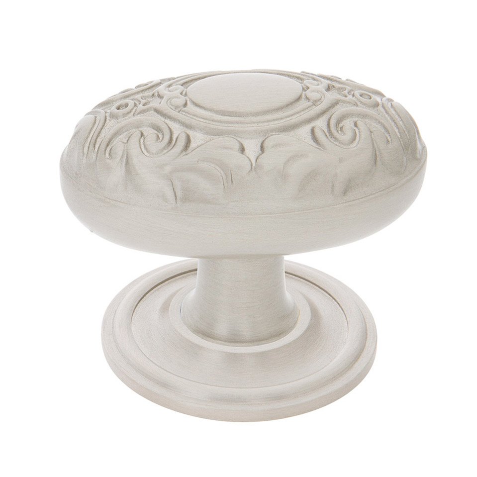 Nostalgic Warehouse Victorian Brass 1 3/4" Cabinet Knob with Classic Rose in Satin Nickel
