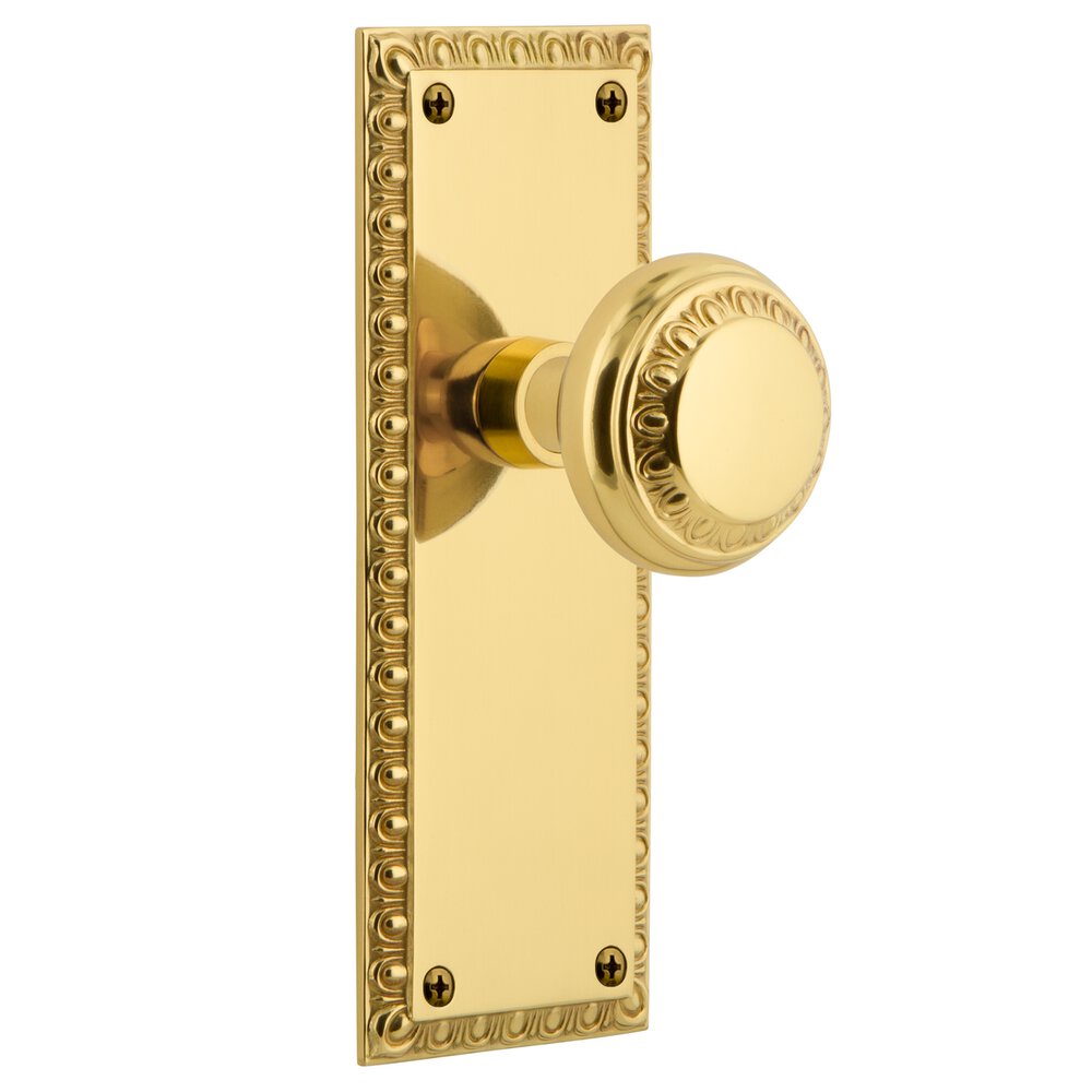 Nostalgic Warehouse Passage Neoclassical Plate with Neoclassical Knob in Polished Brass