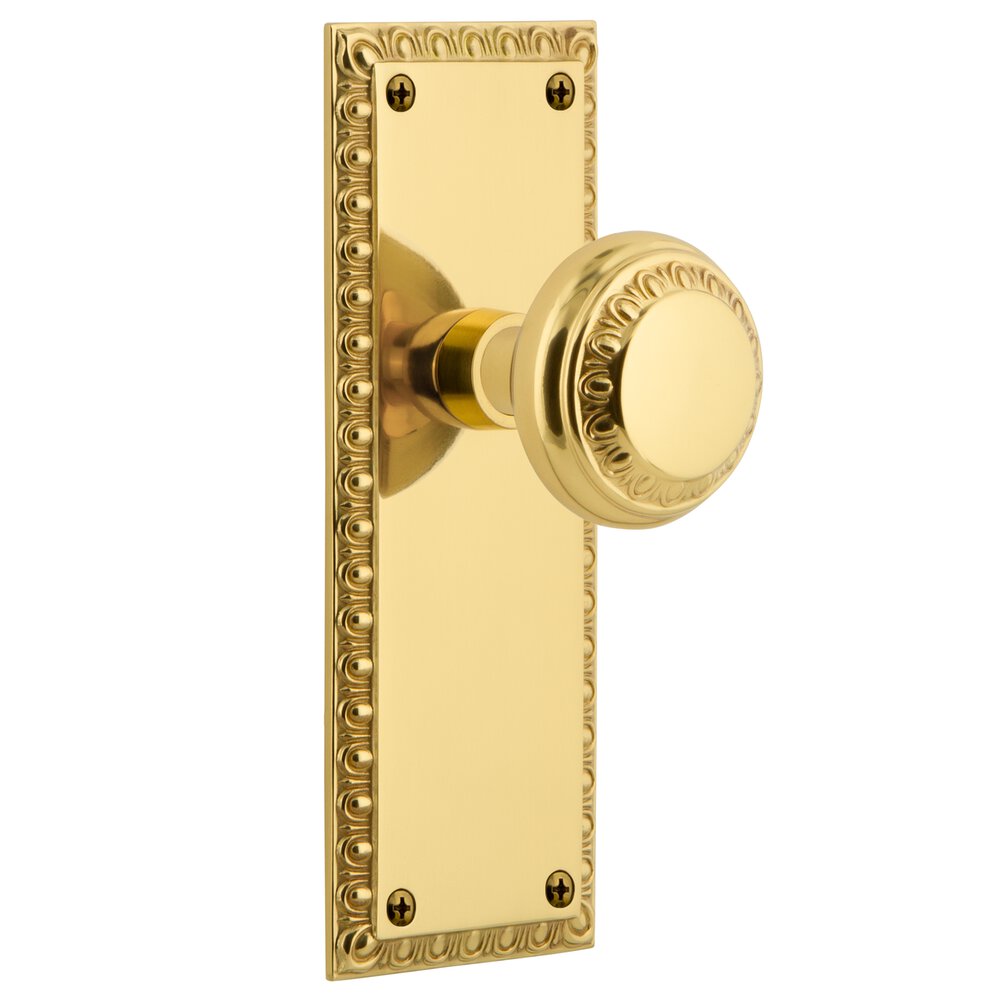 Nostalgic Warehouse Single Dummy Neoclassical Plate with Neoclassical Knob in Polished Brass