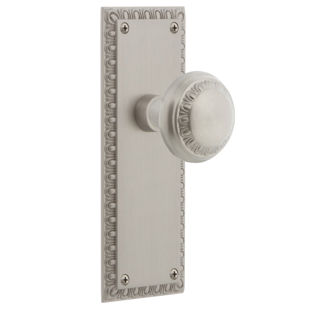 Nostalgic Warehouse Single Dummy Neoclassical Plate with Neoclassical Knob in Satin Nickel