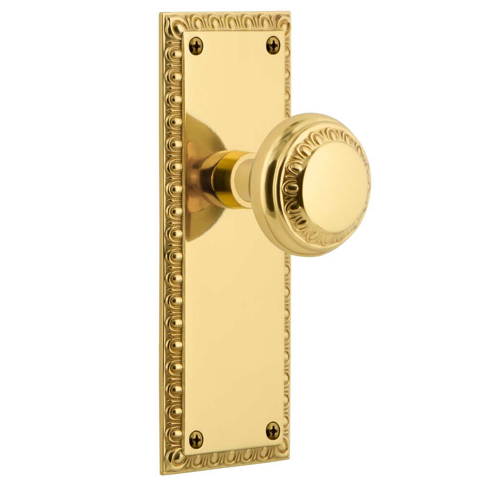 Nostalgic Warehouse Double Dummy Neoclassical Plate with Neoclassical Knob in Polished Brass