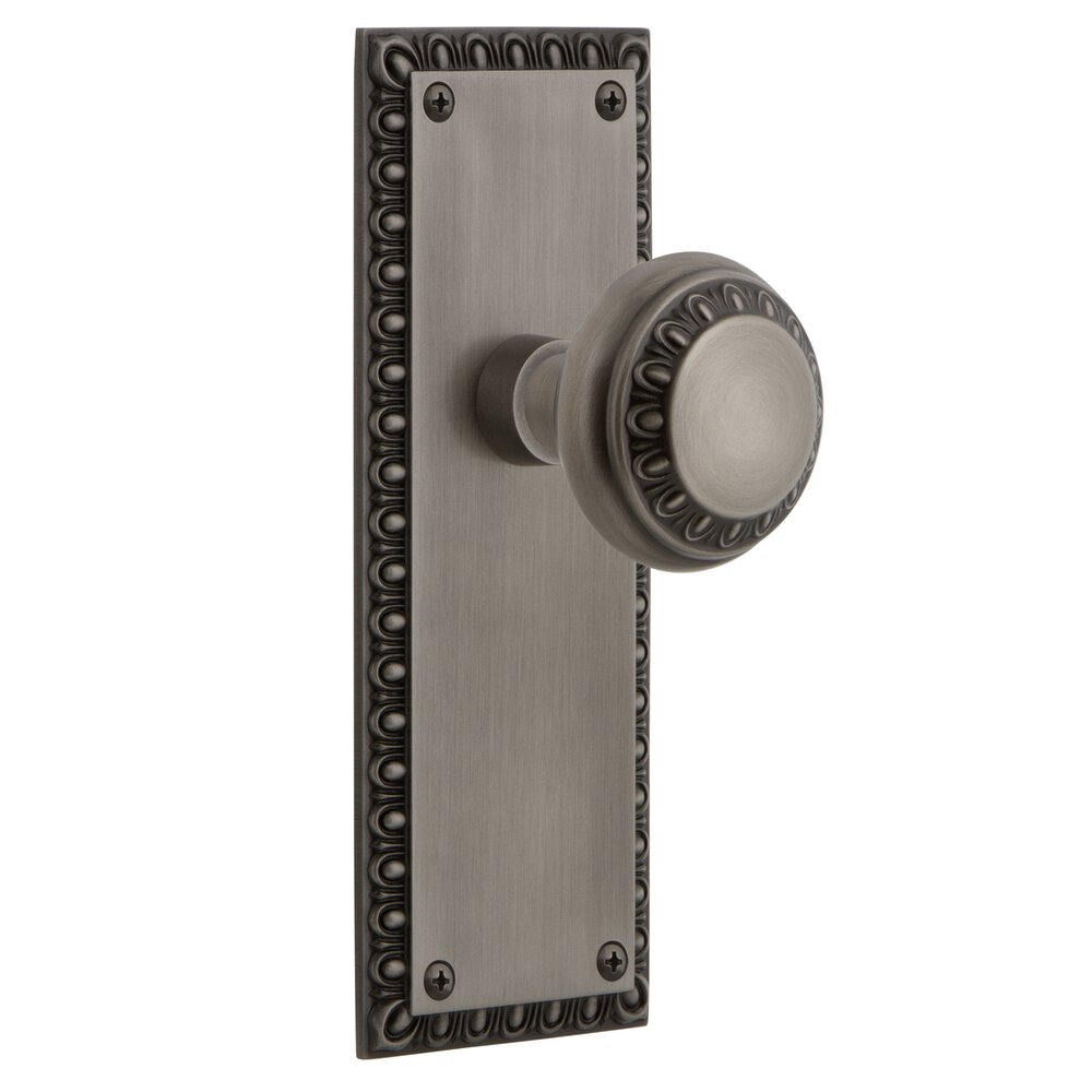 Nostalgic Warehouse Privacy Neoclassical Plate with Neoclassical Knob in Antique Pewter