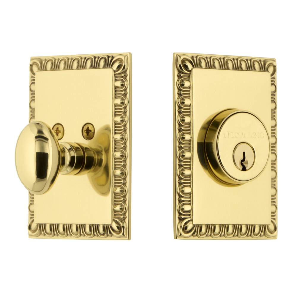 Nostalgic Warehouse Neoclassical Single Cylinder Deadbolt in Unlacquered Brass