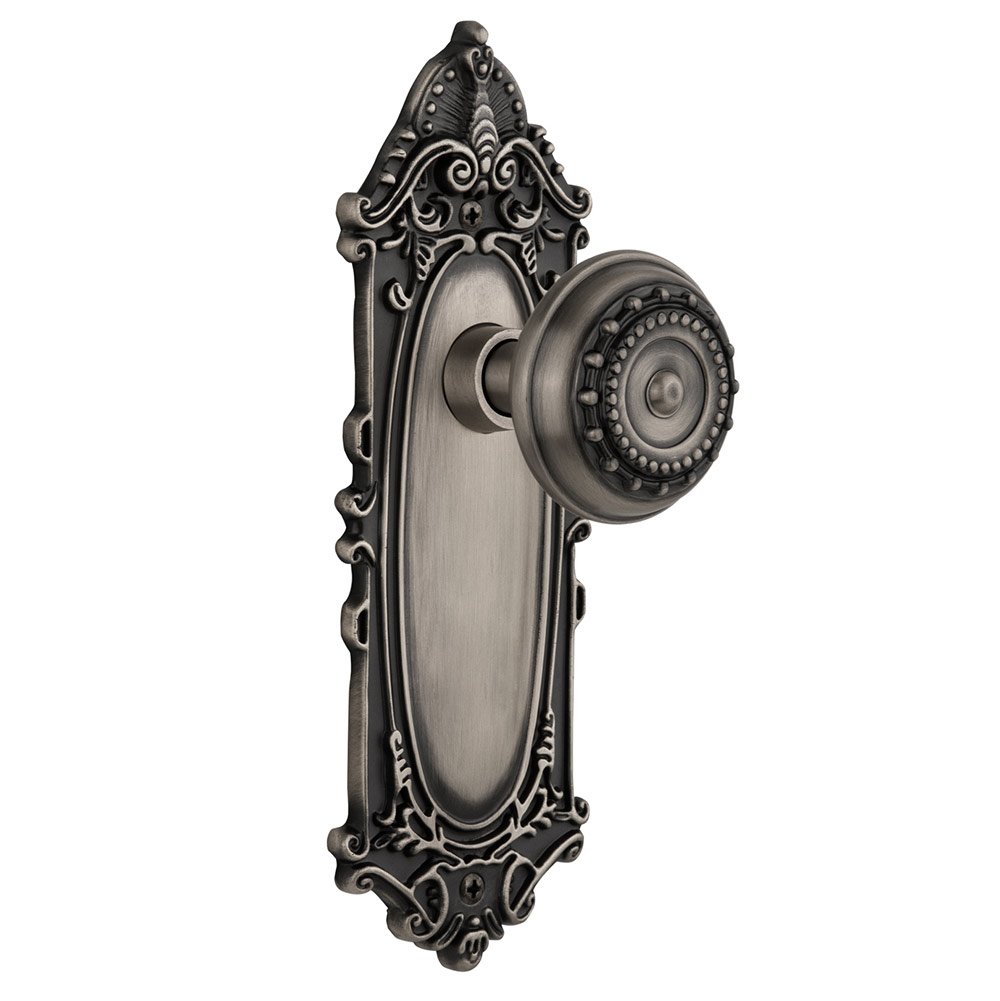 Nostalgic Warehouse Passage Victorian Plate with Meadows Door Knob in Antique Pewter