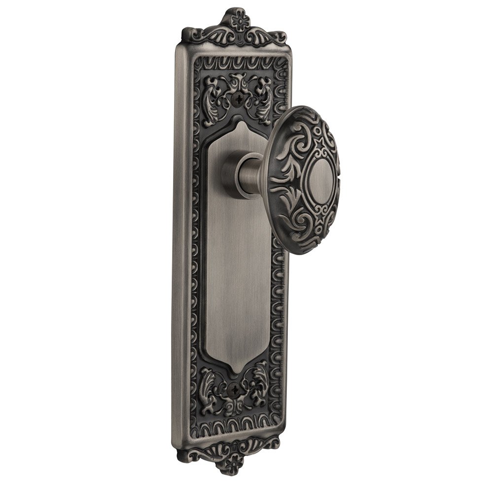 Nostalgic Warehouse Single Dummy Egg & Dart Plate with Victorian Door Knob in Antique Pewter