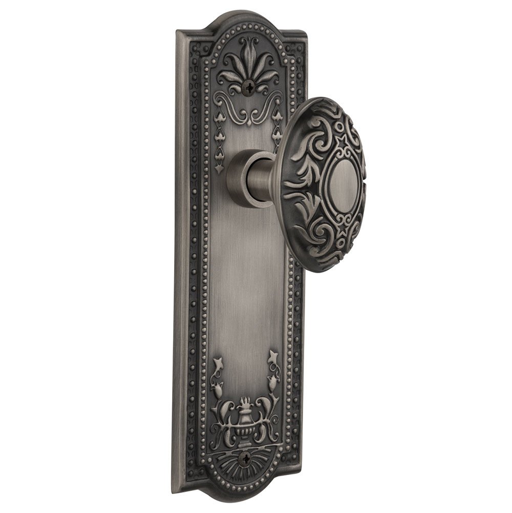 Nostalgic Warehouse Single Dummy Meadows Plate with Victorian Door Knob in Antique Pewter