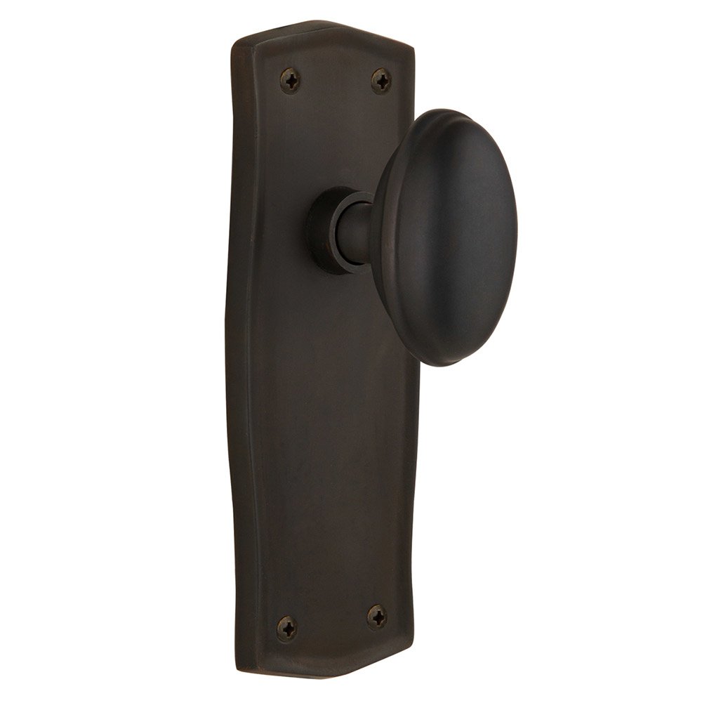Nostalgic Warehouse Double Dummy Prairie Plate with Homestead Door Knob in Oil-Rubbed Bronze