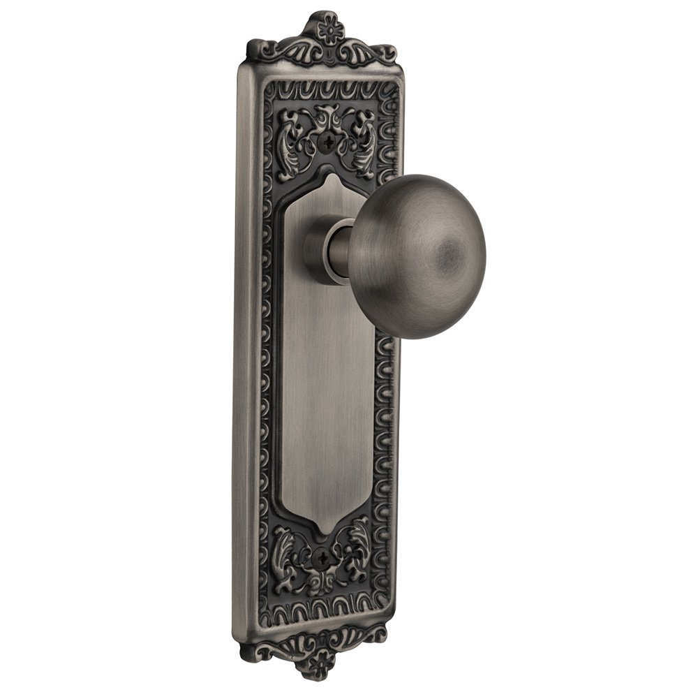 Nostalgic Warehouse Double Dummy Egg & Dart Plate with New York Door Knob in Antique Pewter