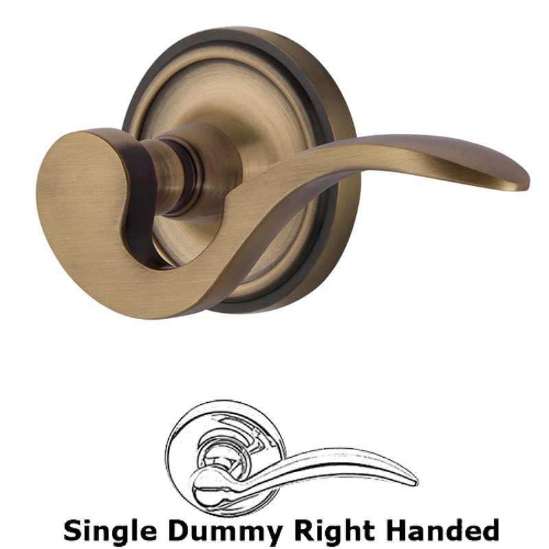 Nostalgic Warehouse Classic Rose Single Dummy Right Handed Manor Lever in Antique Brass
