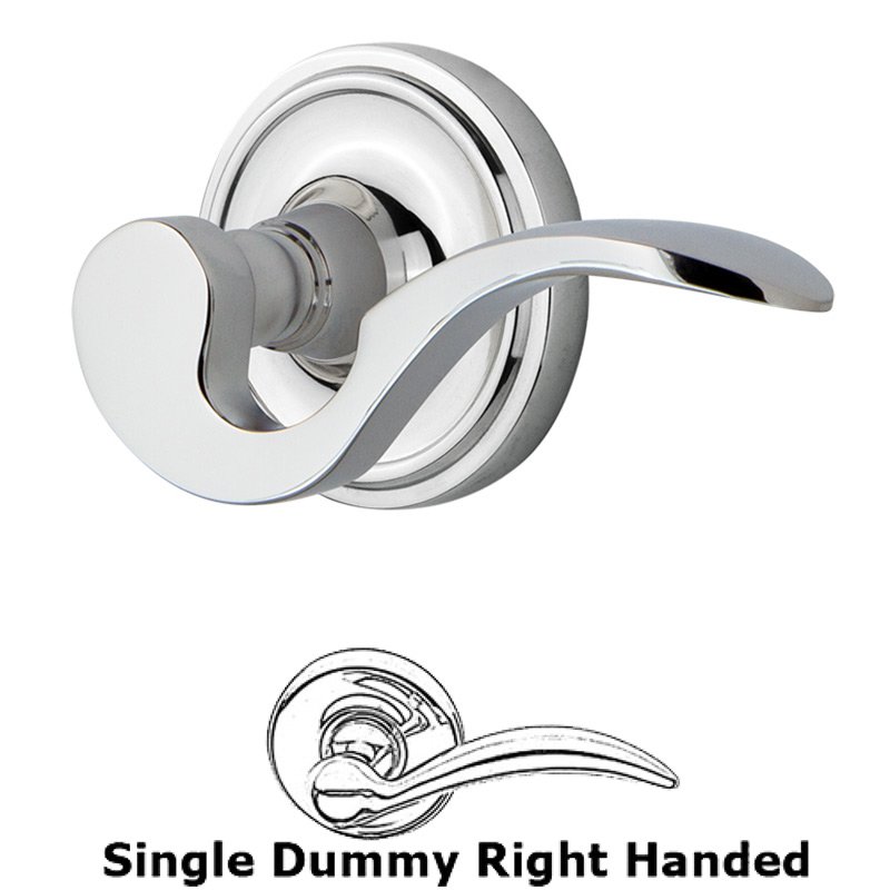 Nostalgic Warehouse Classic Rose Single Dummy Right Handed Manor Lever in Bright Chrome