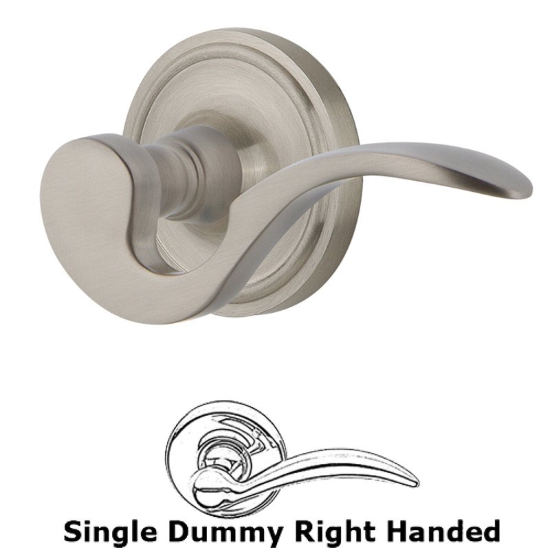 Nostalgic Warehouse Classic Rose Single Dummy Right Handed Manor Lever in Satin Nickel