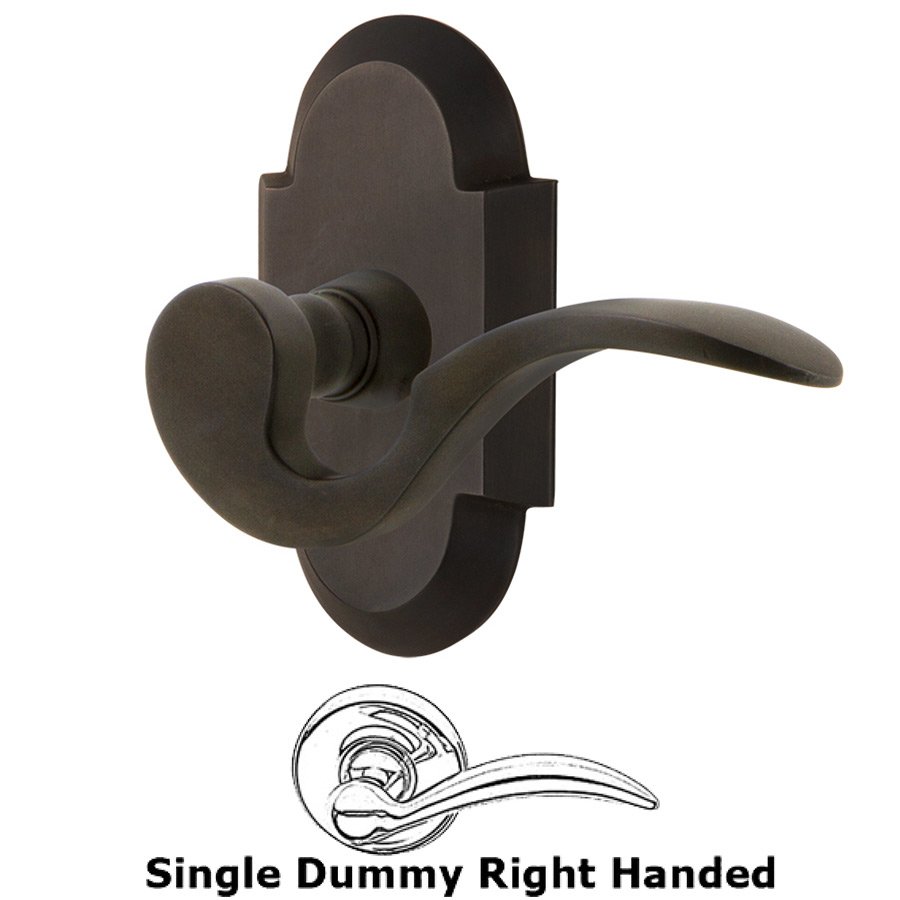 Nostalgic Warehouse Cottage Plate Single Dummy Right Handed Manor Lever in Oil-Rubbed Bronze
