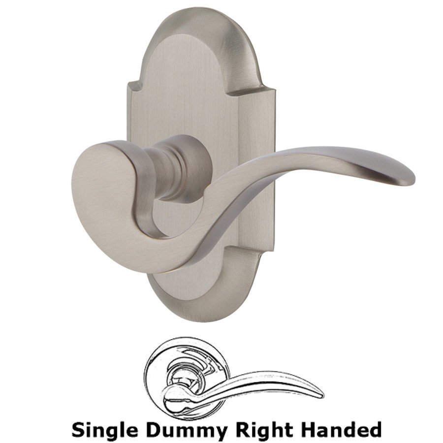 Nostalgic Warehouse Cottage Plate Single Dummy Right Handed Manor Lever in Satin Nickel