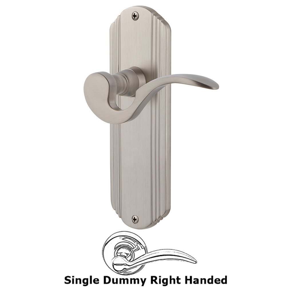 Nostalgic Warehouse Deco Plate Single Dummy Right Handed Manor Lever in Satin Nickel