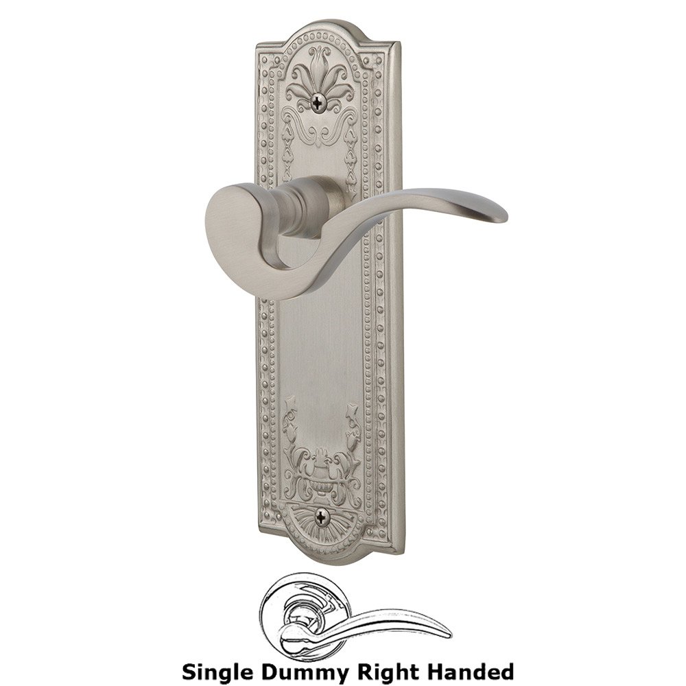 Nostalgic Warehouse Meadows Plate Single Dummy Right Handed Manor Lever in Satin Nickel
