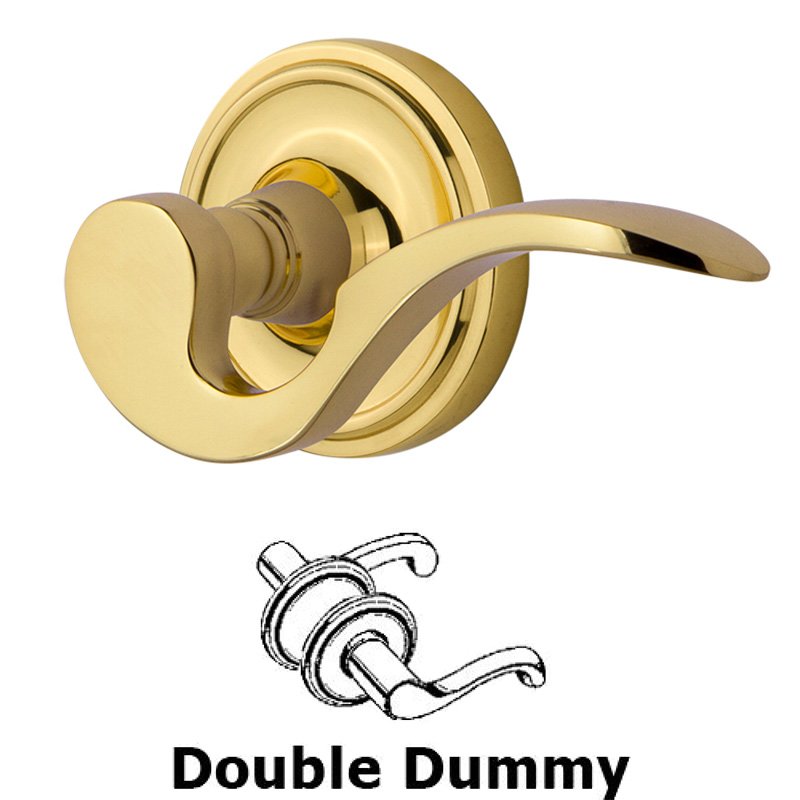 Nostalgic Warehouse Classic Rose Double Dummy Manor Lever in Unlacquered Brass