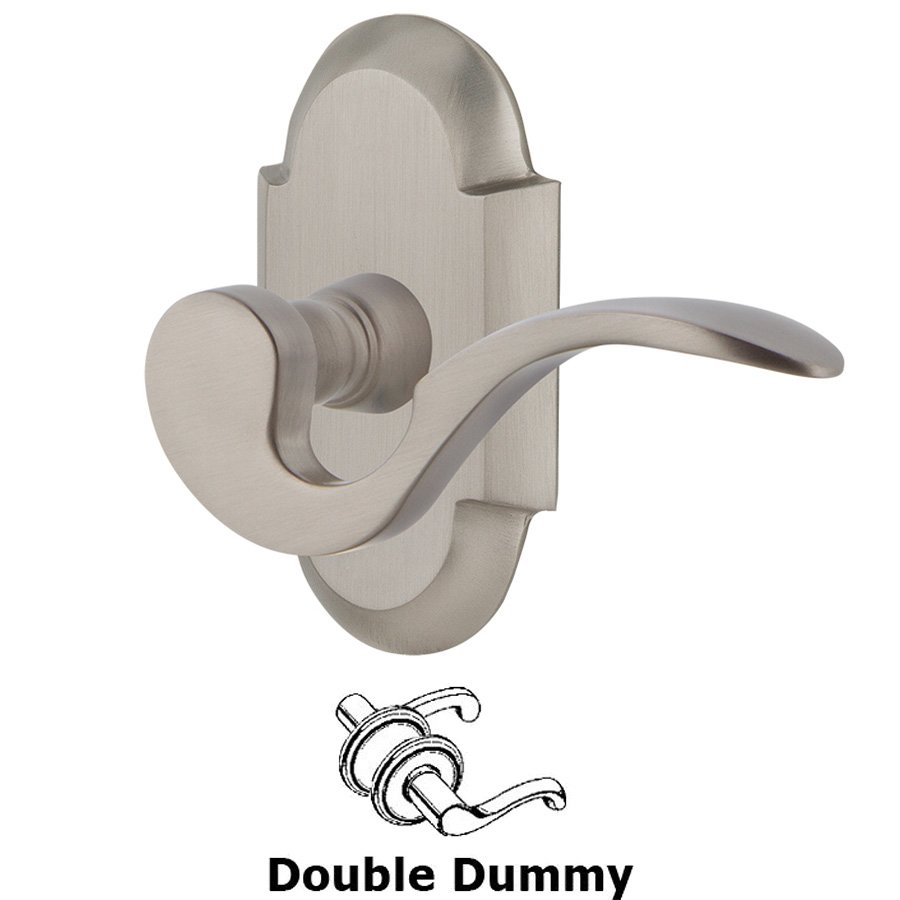 Nostalgic Warehouse Cottage Plate Double Dummy Manor Lever in Satin Nickel