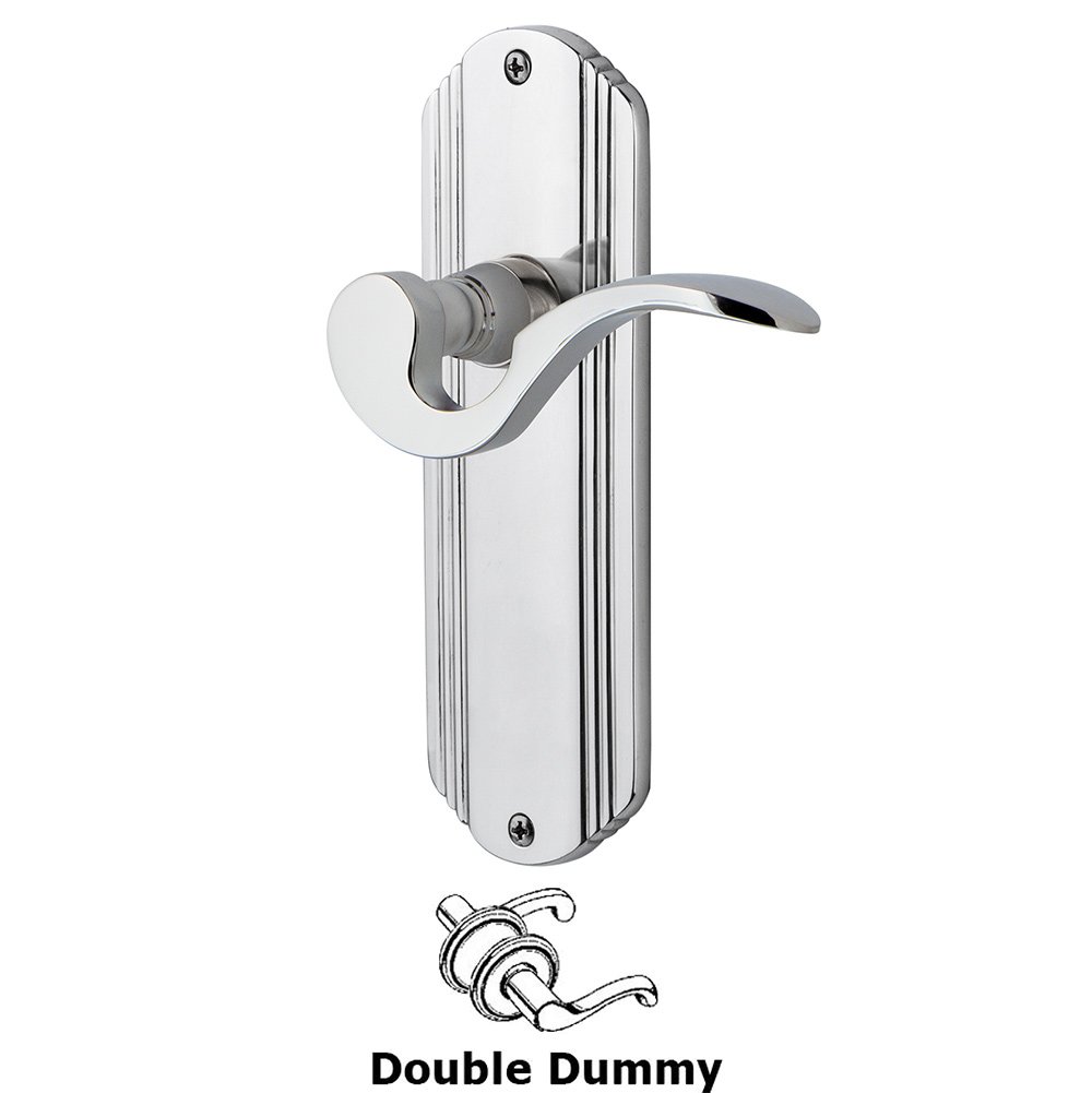 Nostalgic Warehouse Deco Plate Double Dummy Manor Lever in Bright Chrome