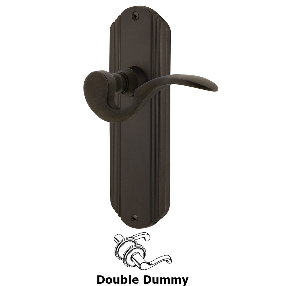 Nostalgic Warehouse Deco Plate Double Dummy Manor Lever in Oil-Rubbed Bronze
