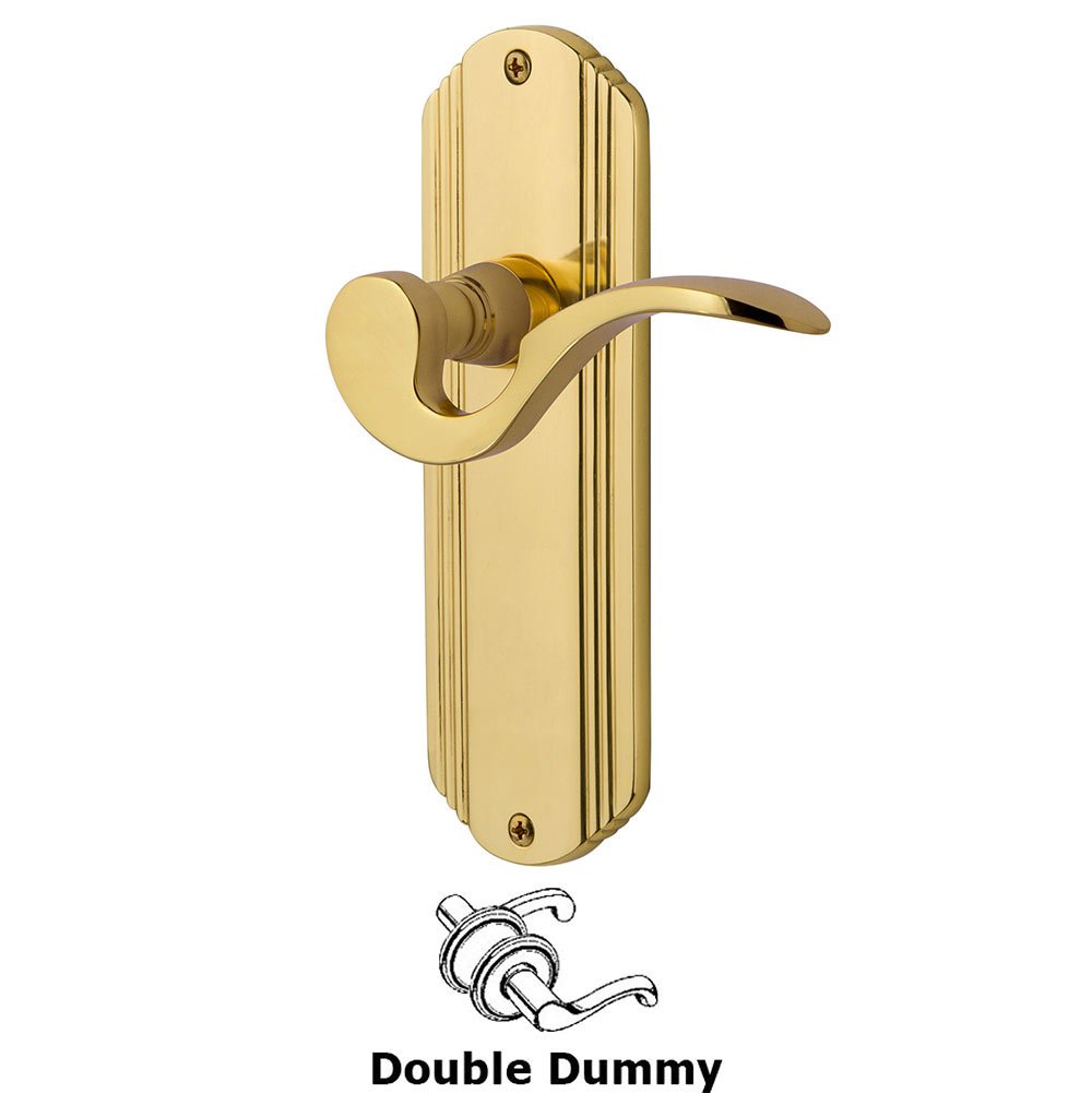 Nostalgic Warehouse Deco Plate Double Dummy Manor Lever in Polished Brass