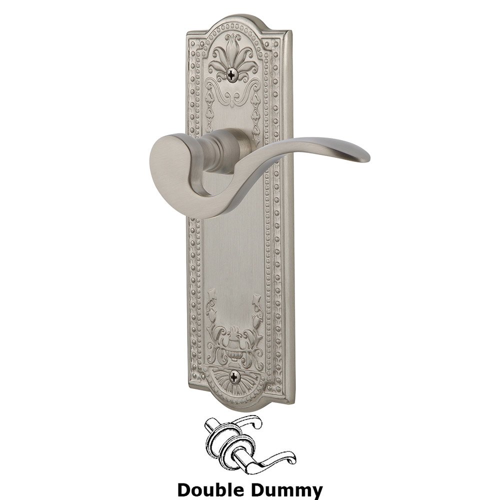Nostalgic Warehouse Meadows Plate Double Dummy Manor Lever in Satin Nickel