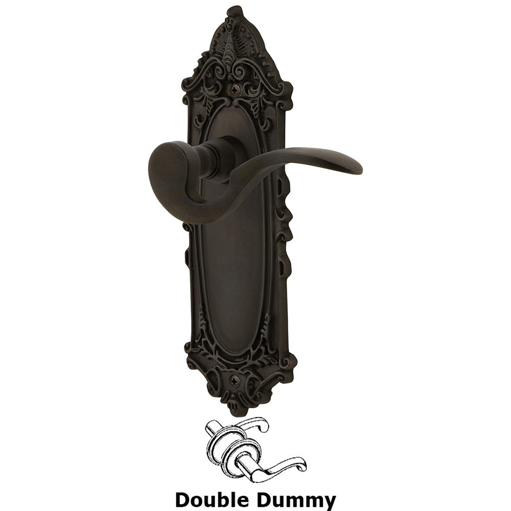 Nostalgic Warehouse Victorian Plate Double Dummy Manor Lever in Oil-Rubbed Bronze