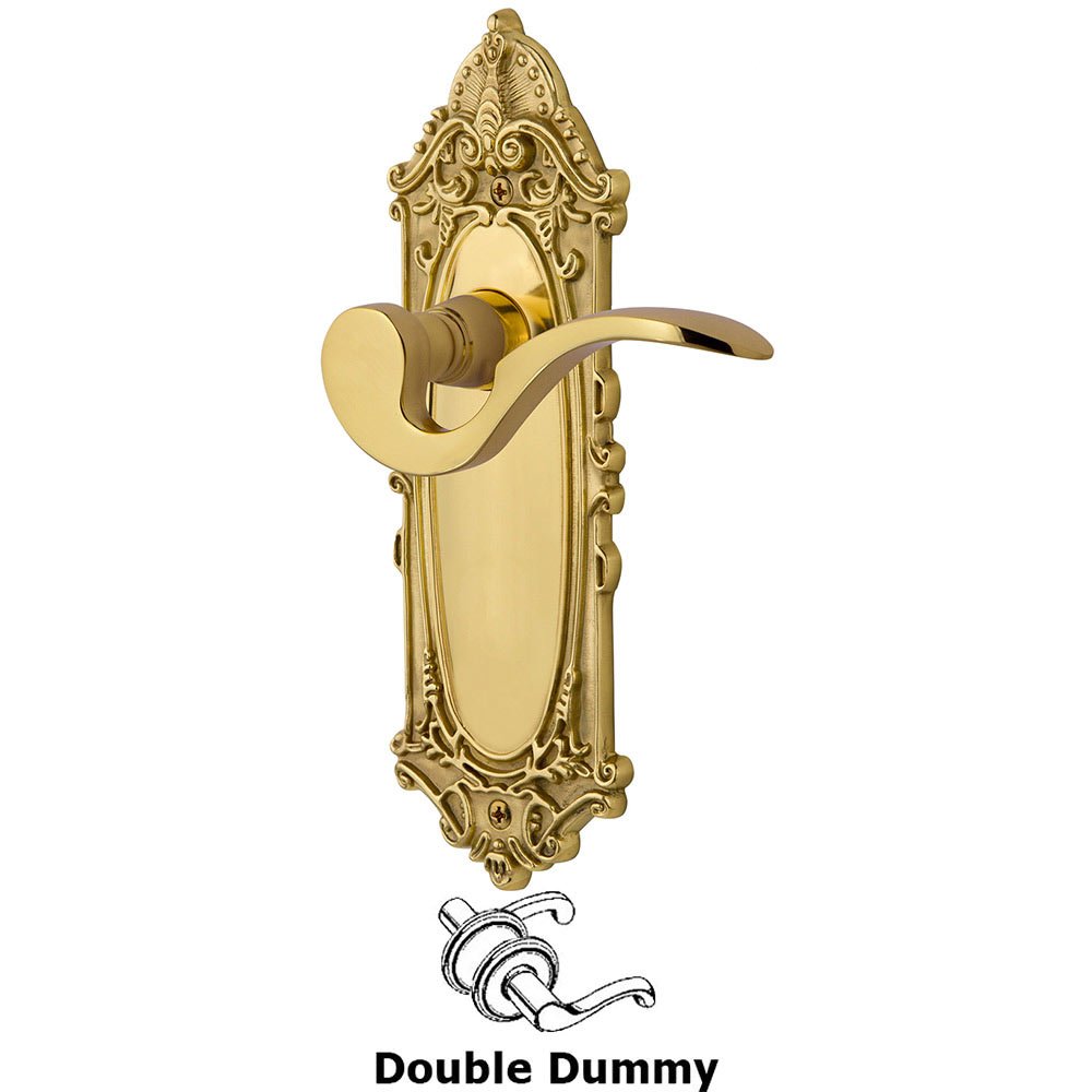 Nostalgic Warehouse Victorian Plate Double Dummy Manor Lever in Polished Brass