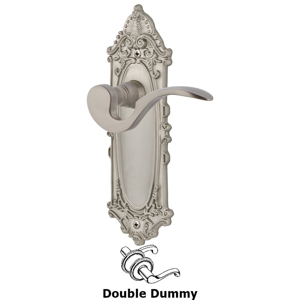 Nostalgic Warehouse Victorian Plate Double Dummy Manor Lever in Satin Nickel