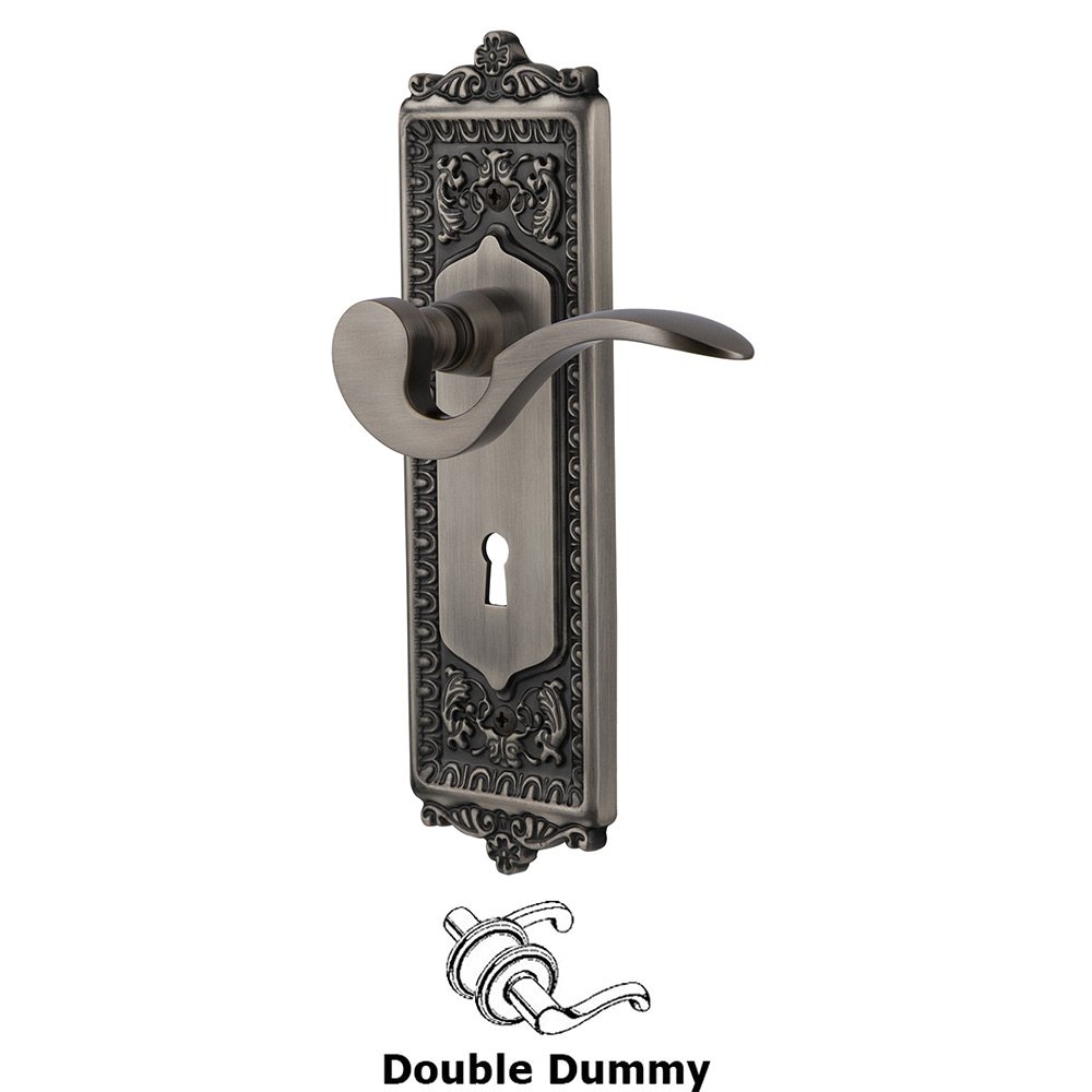 Nostalgic Warehouse Egg & Dart Plate Double Dummy with Keyhole and  Manor Lever in Antique Pewter