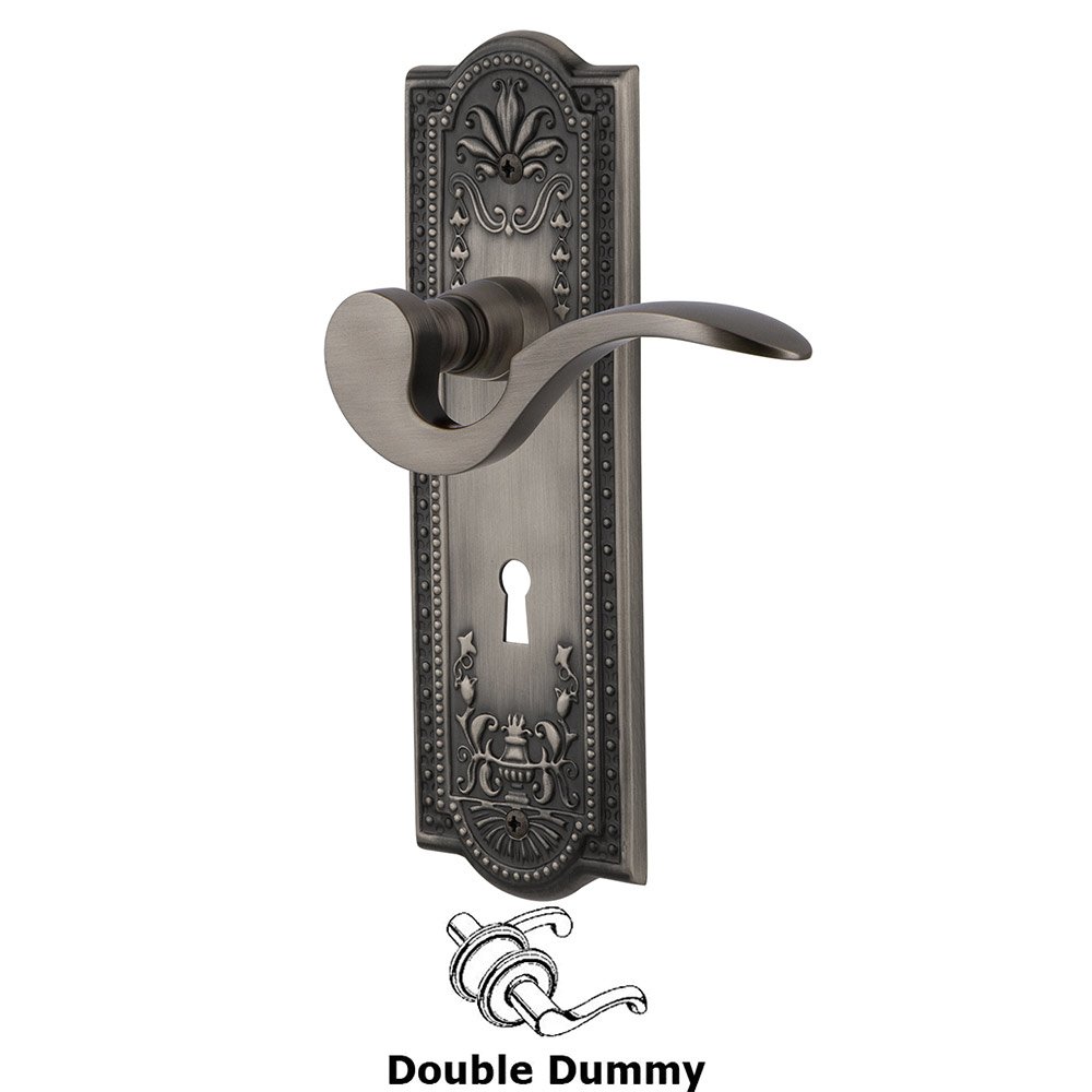 Nostalgic Warehouse Meadows Plate Double Dummy with Keyhole and  Manor Lever in Antique Pewter