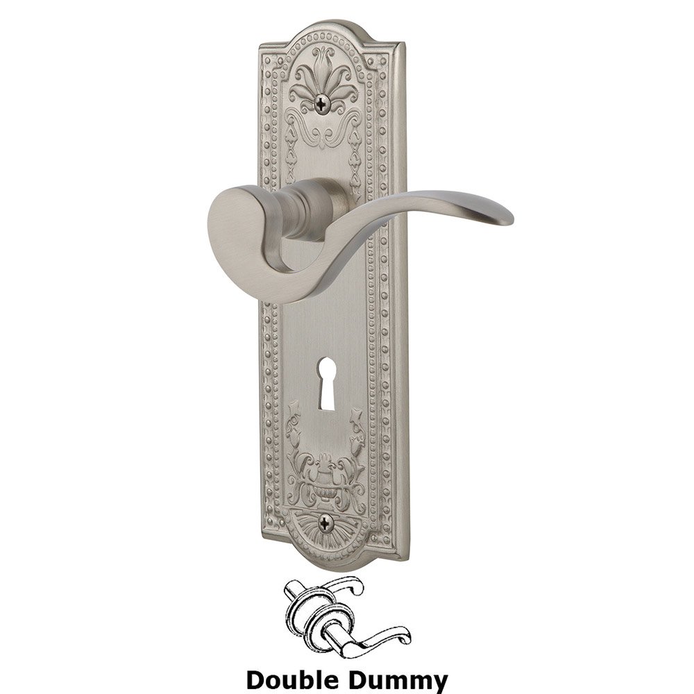 Nostalgic Warehouse Meadows Plate Double Dummy with Keyhole and  Manor Lever in Satin Nickel