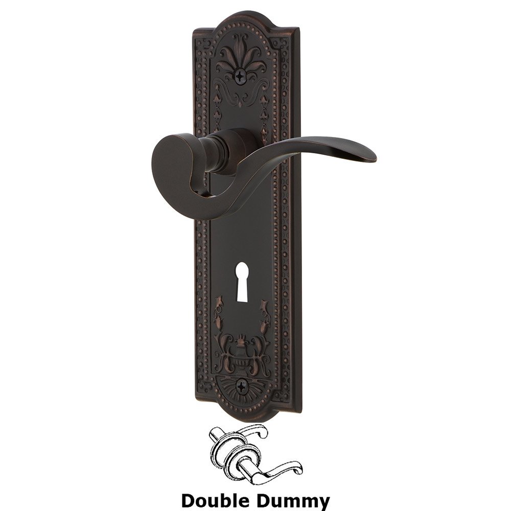 Nostalgic Warehouse Meadows Plate Double Dummy with Keyhole and  Manor Lever in Timeless Bronze