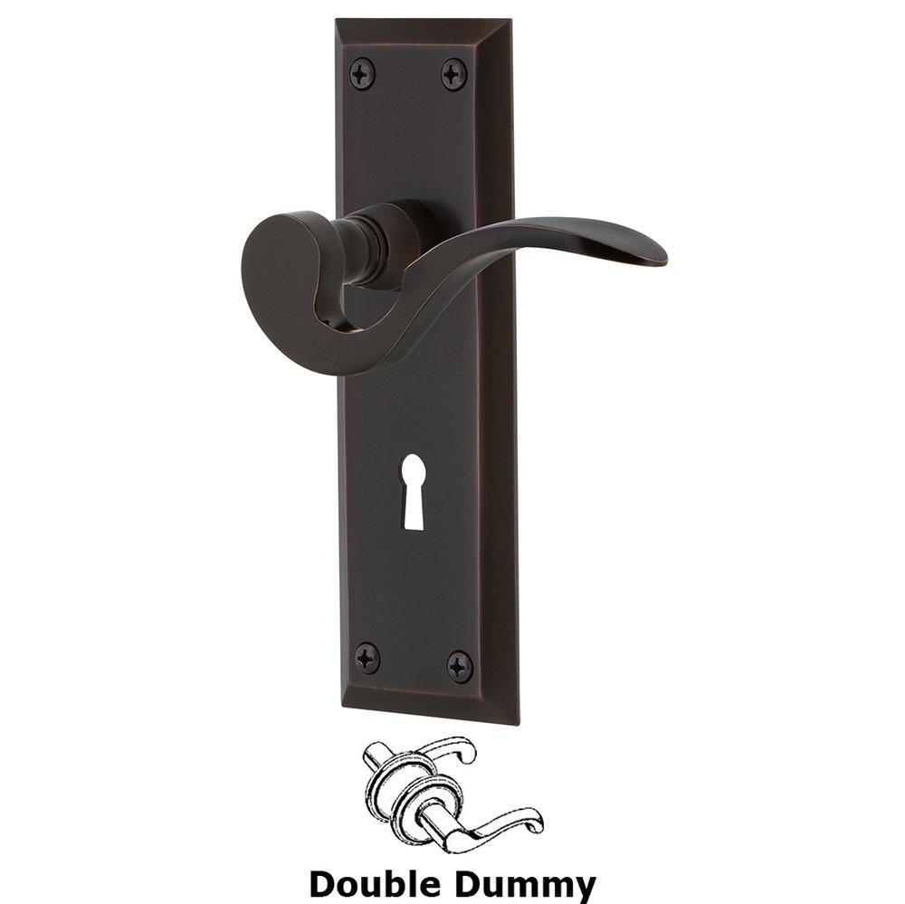 Nostalgic Warehouse New York Plate Double Dummy with Keyhole and  Manor Lever in Timeless Bronze