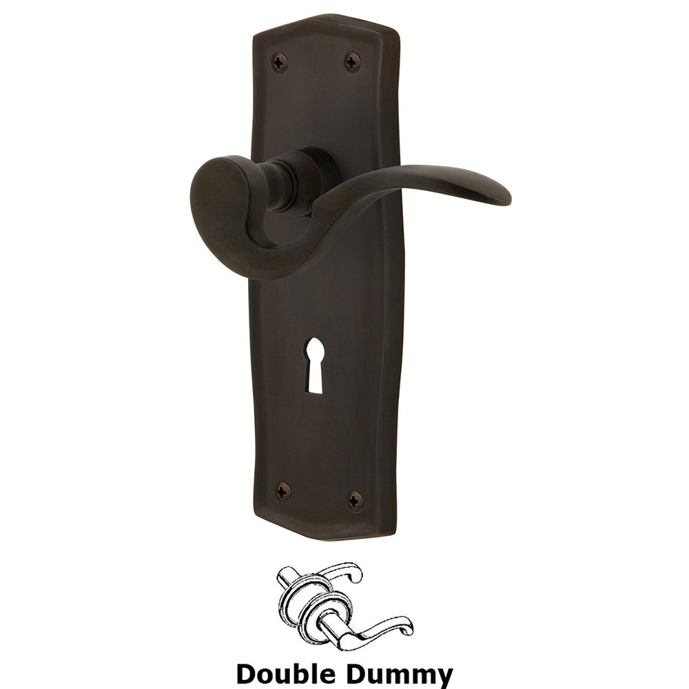 Nostalgic Warehouse Prairie Plate Double Dummy with Keyhole and  Manor Lever in Oil-Rubbed Bronze