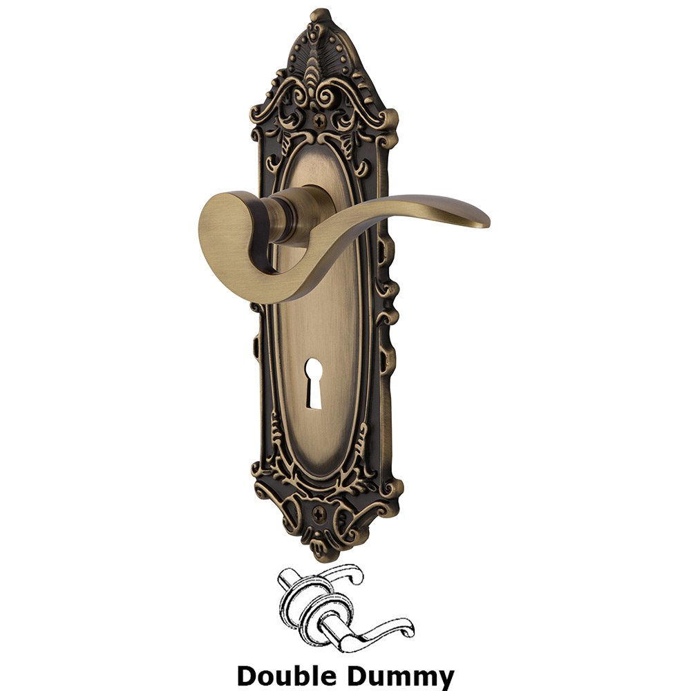 Nostalgic Warehouse Victorian Plate Double Dummy with Keyhole and  Manor Lever in Antique Brass